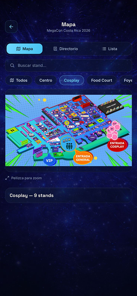 Mapa y directorio del evento